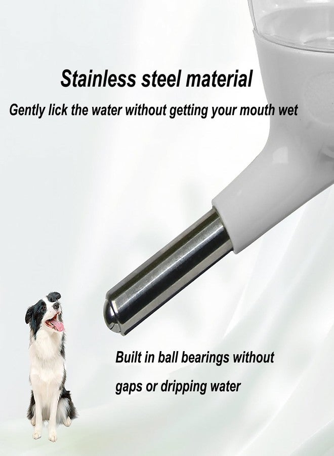 DEEUCHIS No-Drip Water Bottle/Feeder for Hamsters/Guinea Pigs/Ferrets/Rabbits/Cats and Dogs, Small Animals and Small Pets - for Use in Cages, Crates or Suspension Mounts.13.5 oz. Nozzle 10 mm, Grey - Image 2